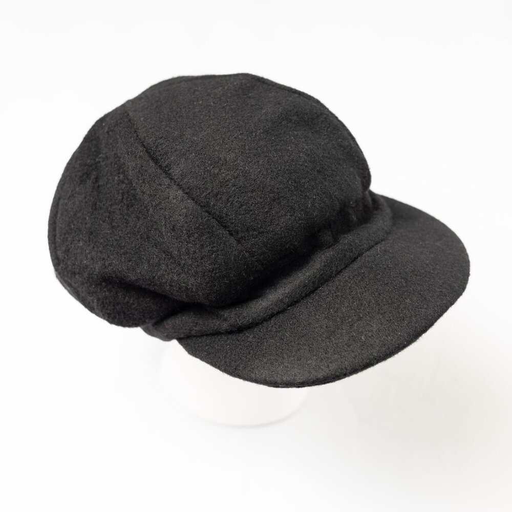 Upcycled Black Camel Hair Newsboy, Baker Boy, Paperboy Hat - Picture 3 of 6